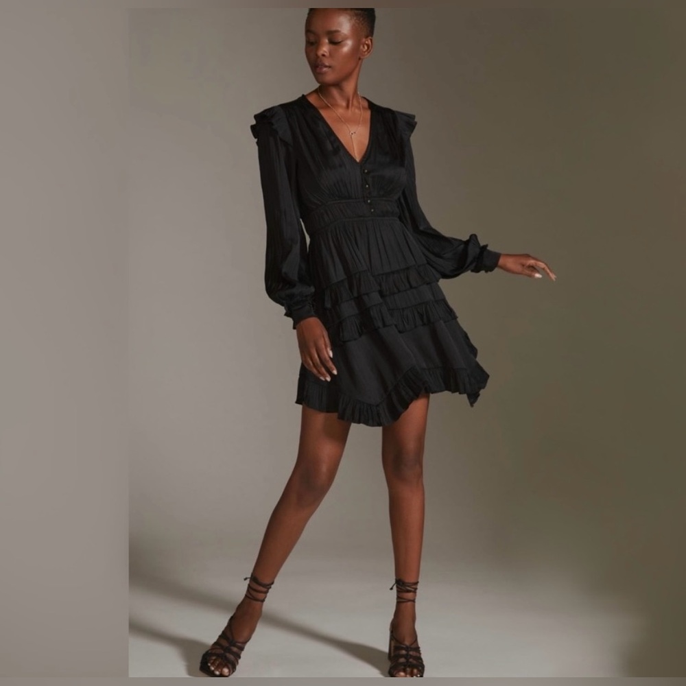 NWT Anthropologie Tiered Ruffled Mini Dress